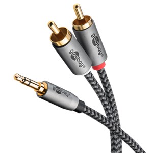 Kabel przejściowy audio AUX, jack 3,5 mm na wtyczkę stereo RCA, 1 m