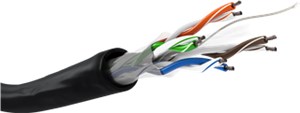 CAT 6 kabel sieciowy napowietrzny, U/UTP, czarny 