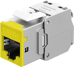 Keystone-modul RJ45 CAT 6A, STP, Slim, żółty