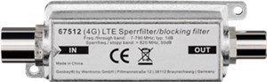 Filtr blokujący LTE/4G, wtyk koncentryczny-gniazdo koncentryczne