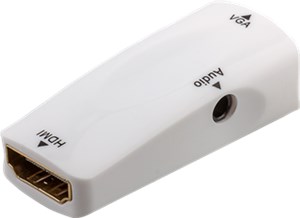 Kompaktowy adapter HDMI™/VGA z obsługą audio, pozłacany