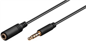Kabel przedłużający do słuchawek i audio AUX, 4-pinowy 3,5 mm, wąski, CU