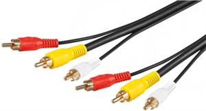 Kompozytowy kabel połączeniowy audio-wideo, 3x RCA z kablem wideo RG59