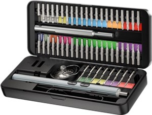 Wkrętak elektryczny 58w1 z 50-częściowym zestawem precyzyjnych końcówek