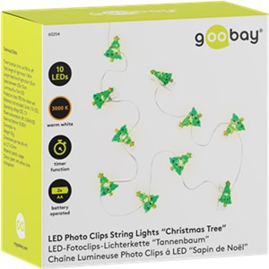 10 LED łańcuch świetlny z klipsami na zdjęcia "Choinka"