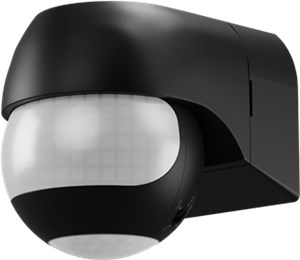 Czujnik ruchu 2-zakresowy, odchylany/obrotowy, czarny