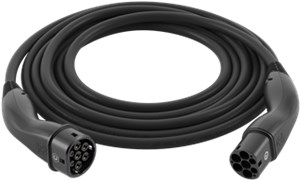 Kabel do ładowania Typu 2 do pojazdów elektrycznych, 7 m, czarny