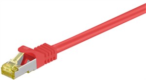 RJ45 kabel krosowy CAT 6A S/FTP (PiMF), 500 MHz, z CAT 7 kable surowym, czerwony, 1 m