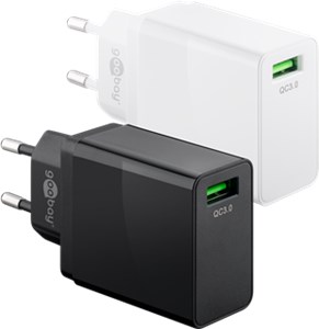 Szybka ładowarka USB QC 3.0 (18 W) czarny Szybka ładowarka USB QC 3.0 (18 W) czarny