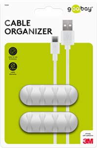 Organizer kabli na 4 kable, biały