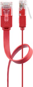 CAT 6 płaski kabel krosowy,U/UTP, czerwony
