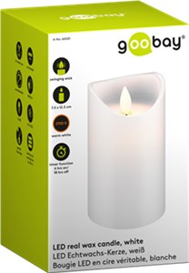 Świeca LED z prawdziwego wosku, biała, 7,5 x 12,5 cm Świeca LED z prawdziwego wosku, biała, 7,5 x 12,5 cm