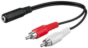 Adapter kabla audio z gniazda 3,5 mm na wtyczkę RCA