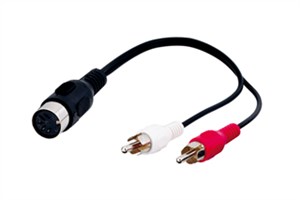 Adapter przewodu audio, gniazdo DIN na wtyczkę stereo RCA