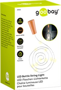 10 Łańcuch oświetleniowy LED do butelek, wraz z wyłącznikiem czasowym