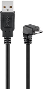 Kabel USB 2.0 Hi-Speed 90°, czarny