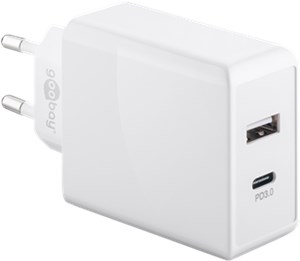 Podwójna szybka ładowarka USB-C™ PD (Power Delivery) (28 W), biała