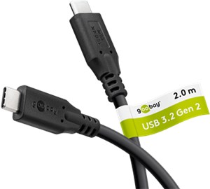 Kabel USB-C™, USB 3.2, 60 W, 10 Gbit/s, Power Delivery, 2 m
