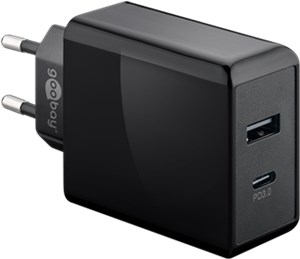 Podwójna szybka ładowarka USB-C™ PD (Power Delivery) (28 W), czarna