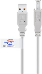 Kabel USB 2.0 Hi-Speed z certyfikatem USB, Szary