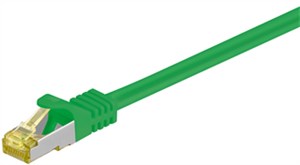 RJ45 kabel krosowy CAT 6A S/FTP (PiMF), 500 MHz, z CAT 7 kable surowym, zielony, 1,5 m