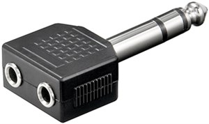 Adapter słuchawkowy, AUX jack 6,35 mm do 2x 3,5 mm
