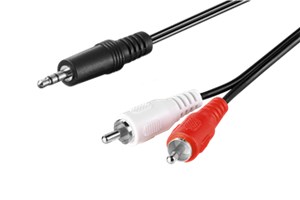 Kabel adaptera audio AUX, jack 3,5 mm na wtyczkę stereo RCA, CU