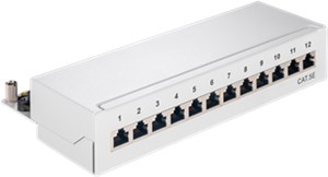 CAT 5e panel krosowy mini/biurkowy, 12 portów (1 U)