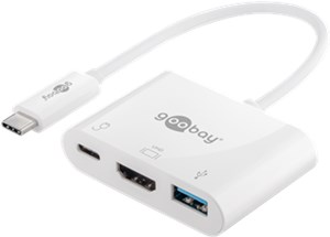 USB-C ™ multiport adapter HDMI™ (4K30Hz) + C, 3A 60W, biały USB-C ™ multiport adapter HDMI™ (4K30Hz) + C, 3A 60W, biały