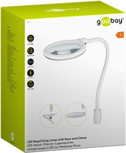 Lampa lupa LED z podstawą/zaciskiem, 6 W, biały