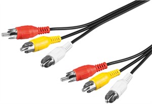 Kompozytowy kabel połączeniowy audio-wideo, 3x RCA