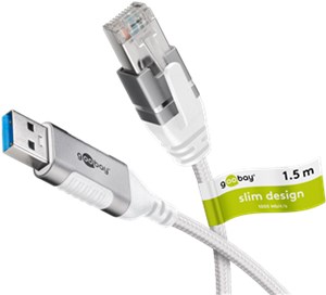Kabel Ethernet USB-A 3.0 do RJ45, Slim, 1,5 m