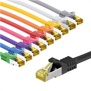 RJ45 kabel krosowy CAT 6A S/FTP (PiMF), 500 MHz, z CAT 7 kable surowym, 2 m, zestaw w 10 kolorach