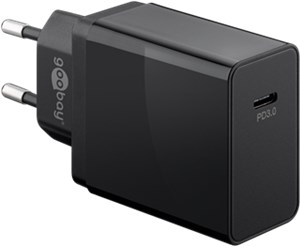 USB-C™ PD (Power Delivery) szybka ładowarka (25 W), czarna