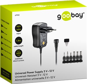 Zasilacz uniwersalny (3 V - 12 V max. 7,2 W / 0,6 A)
