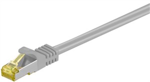 RJ45 kabel krosowy CAT 6A S/FTP (PiMF), 500 MHz, z CAT 7 kable surowym, szary, 0,5 m RJ45 kabel krosowy CAT 6A S/FTP (PiMF), 500 MHz, z CAT 7 kable surowym, szary, 0,5 m