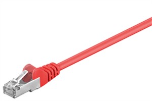 CAT 5e kabel krosowy, SF/UTP, czerwony, 2 m