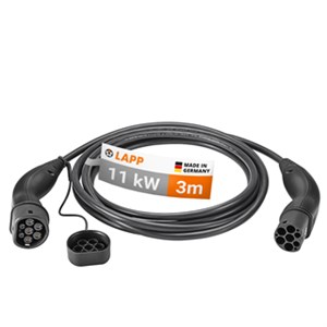 Kabel do ładowania Typu 2, do 11 kW, 3 m, czarny Kabel do ładowania Typu 2, do 11 kW, 3 m, czarny